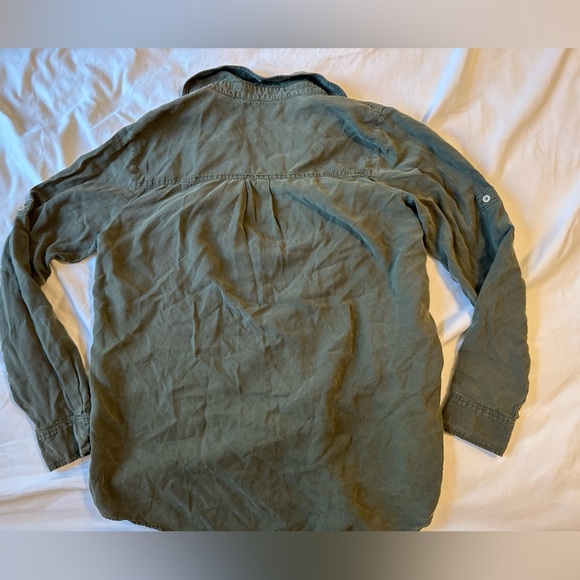 Athleta Green Button-Up Shirt - Picture 3 of 3